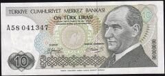 7.Emisyon 1.Tertip 10 Lira A58 041347 Çil