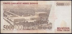 7.Emisyon 5 000 000 Lira F41 620308 Çok Temiz