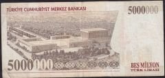 7.Emisyon 5 000 000 Lira H34 047019 Çok Temiz
