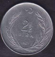 1967 Yılı 2.5 Lira Düz
