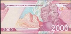 Özbekistan 2000 Som 2021 Çilaltı Çil