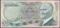 6.Emisyon 1.Tertip 10 Lira D77 491193 Çok Temiz+