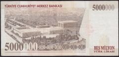 7.Emisyon 5 000 000 Lira H35 256028 Çok Temiz+