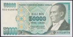 7.EMİSYON 2.TERTİP 50000 LİRA K53 616678 ÇİLALTI ÇİL