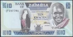 Zambia 10 Kwacha 1980 - 1988 Çil Pick 26e  187781 Blok Radar