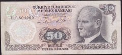 6.Emisyon 1.Tertip 50 Lira I10 604960 Çok Temiz+