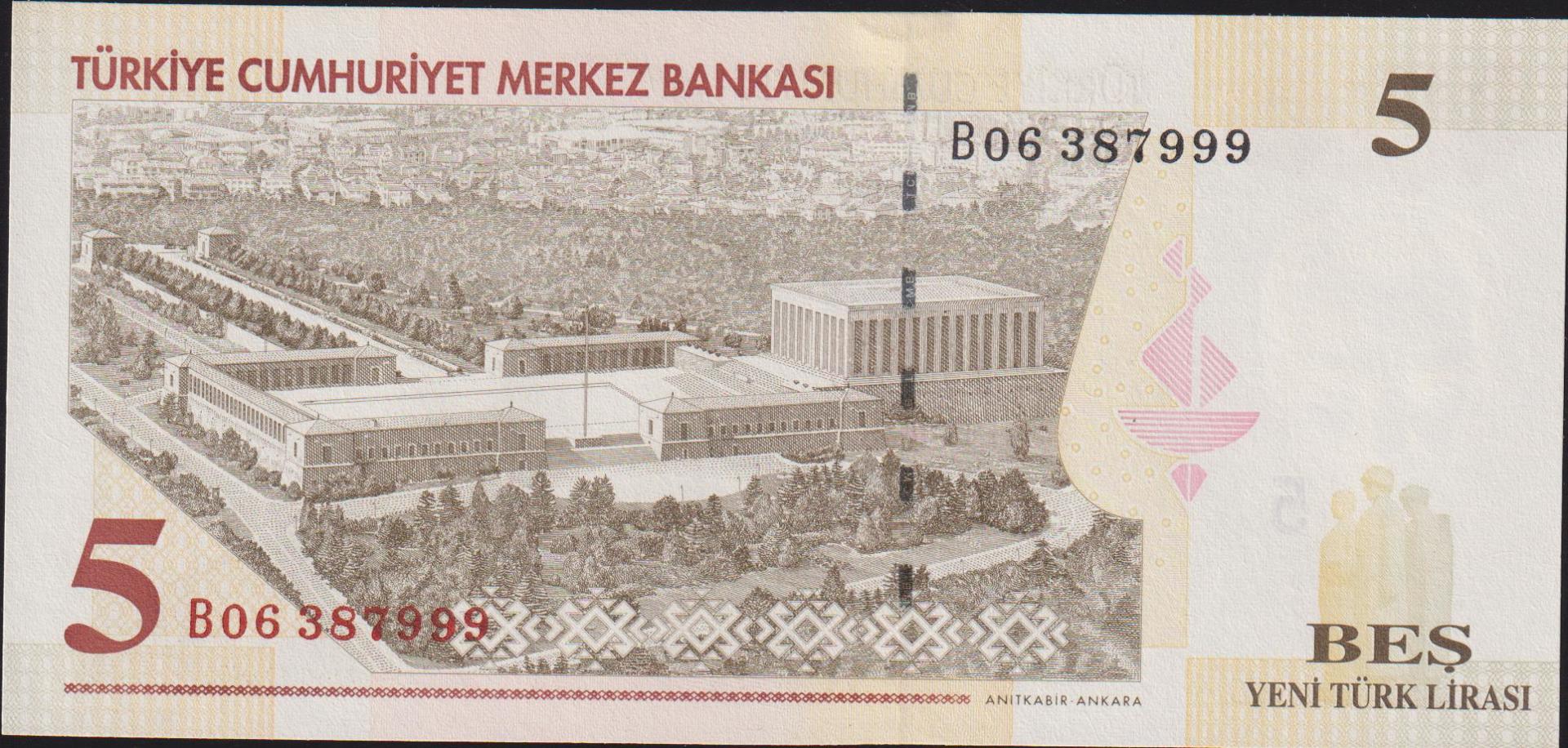 8.Emisyon 5 Ytl B06 387999 Çil