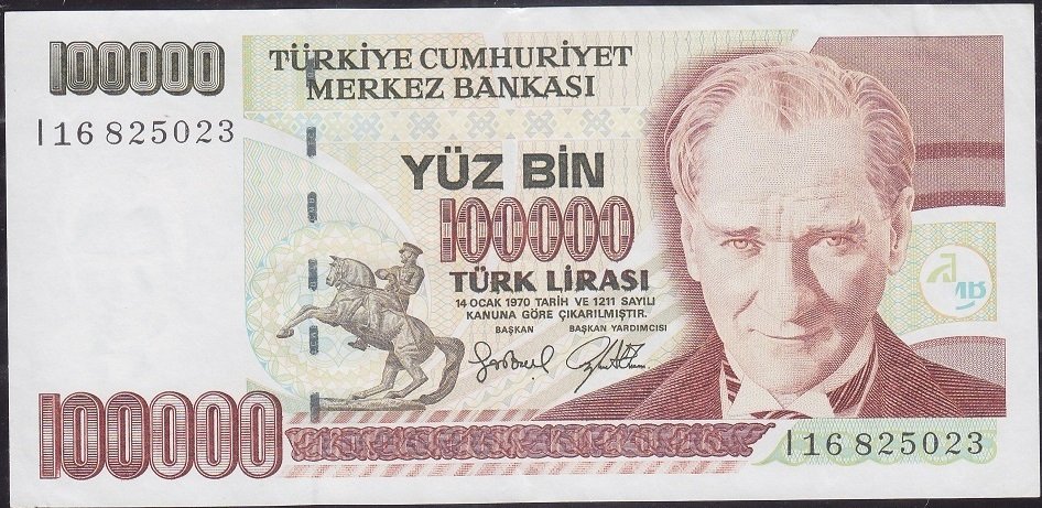 7.Emisyon 3.Tertip 100000 Lira I16 825023 Ççt Çilaltı