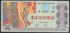 1986 28 ŞUBAT ÇEYREK BİLET N SERİSİ