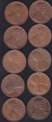 AMERİKA 1 CENT 1970-71-72-73-74-75-76-77-78-79 YILLARI 10 ADET LOT