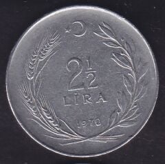 1970 Yılı 2.5 Lira Ters