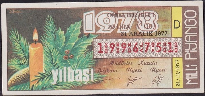 1977 31 Aralık 1/10 Bilet - D Serisi