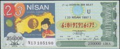 1997 23 Nisan Çeyrek Bilet - U Serisi