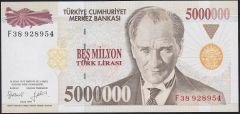 7.Emisyon 5 000 000 Lira F38 928954 Çilaltı