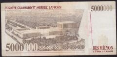 7.Emisyon 5 000 000 Lira H68 233787 Çok Temiz