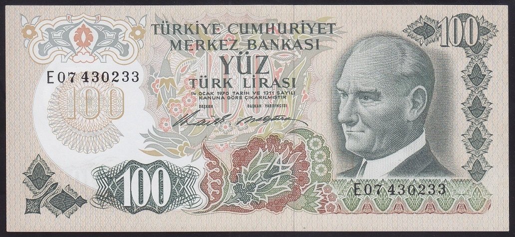 6.EMİSYON 1.TERTİP 100 LİRA E07 430233 ÇİLALTI ÇİL