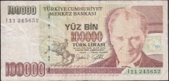 7.Emisyon 3.Tertip 100000 Lira I11 245652 Çok Temiz