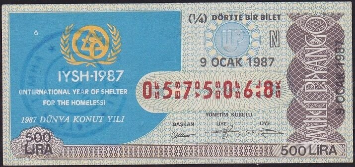1987 9 Ocak Çeyrek Bilet - N Serisi