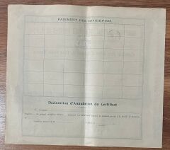 Hisse Senedi - Comptoir Central Des Vois Ferrees  ( 36 X 32 cm )