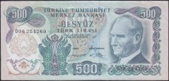 6.EMİSYON 2.TERTİP 500 LİRA O06 254260 ÇÇT + eski kağıt para mezat