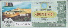 1997 9 Haziran Çeyrek Bilet - U Serisi