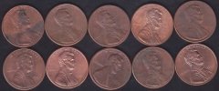 AMERİKA 1 CENT 1990-91-92-93-94-95-96-97-98-99 YILLARI 10 ADET  LOT