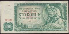 Çekoslovakya 100 Korun 1961 Çok Temiz Pick 91b