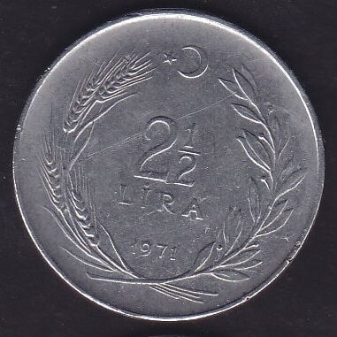 1971 Yılı 2.5 Lira Düz