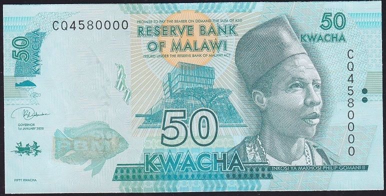 Malawi 50 Kwacha 2020 Çil 4580000