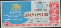 1987 9 Ocak Yarım Bilet - Y Serisi