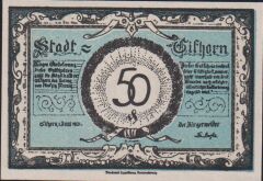 Almanya 50 Pfennig Notgeld 1921 Çil