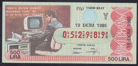 1985 19 EKİM YARIM BİLET Y SERİSİ
