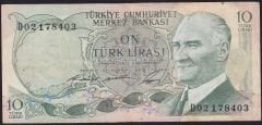 6.Emisyon 1.Tertip 10 Lira D02 178403 Çok Temiz+