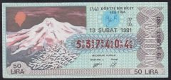 1981 19 ŞUBAT ÇEYREK BİLET - K SERİSİ