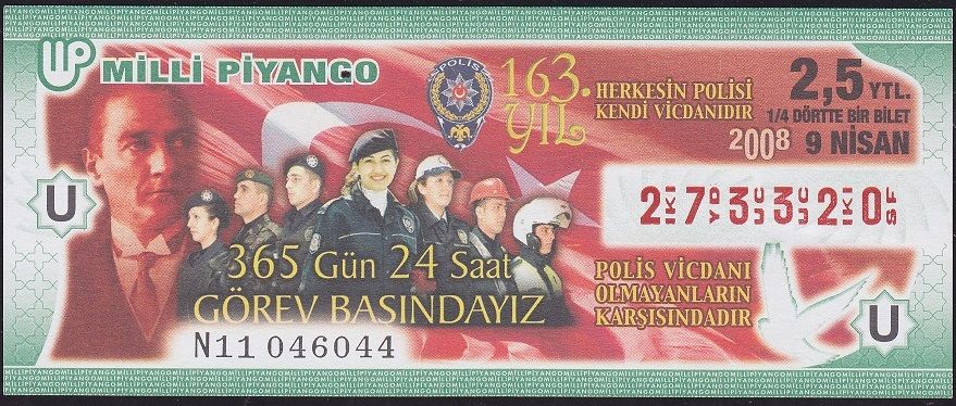 2008 9 Nisan Çeyrek Bilet - U Serisi