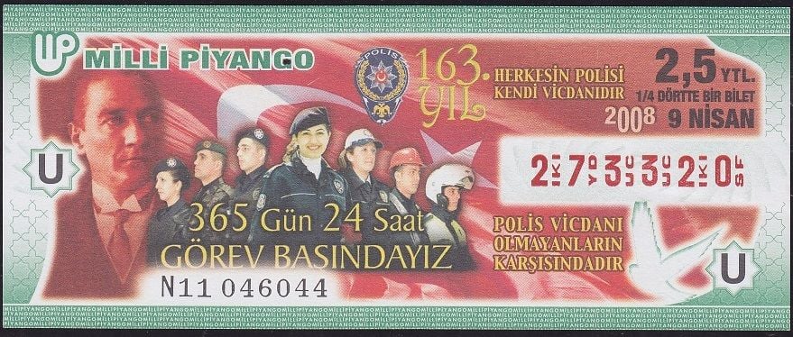 2008 9 Nisan Çeyrek Bilet - U Serisi