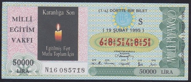 1995 19 ŞUBAT ÇEYREK BİLET