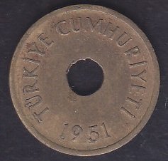 1951 Yılı 1 Kuruş Çok Temiz +