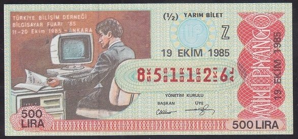 1985 19 EKİM YARIM BİLET Z SERİSİ