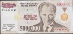 7.Emisyon 5 000 000 Lira F34 365147 Çok Çok Temiz