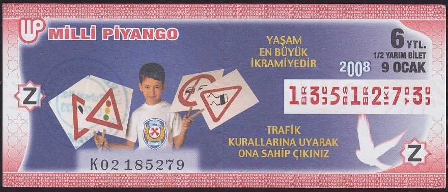 2008 9 Ocak Yarım Bilet - Z Serisi