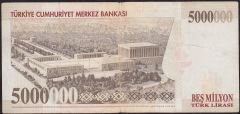 7.Emisyon 5 000 000 Lira I58 014337 Çok Temiz