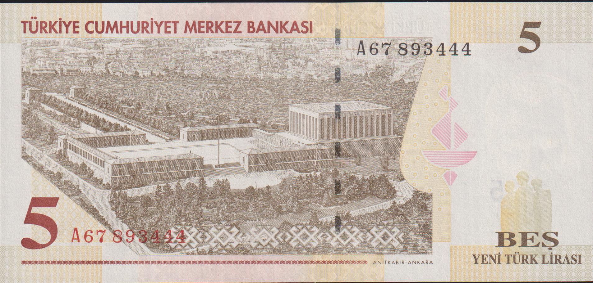 8.Emisyon 5 Ytl A67 893444 Çil