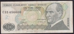 7.EMİSYON 1.TERTİP 10 LİRA C35 456600 ÇOK TEMİZ