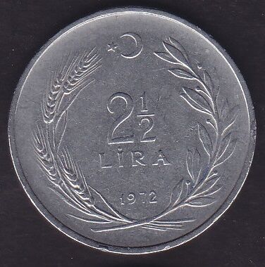 1972 Yılı 2.5 Lira Düz