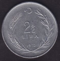 1972 Yılı 2.5 Lira Düz