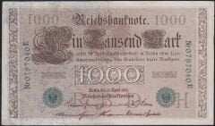Almanya 1000 Mark 1910 Çok Temiz+ ( Yeşil Mühür )