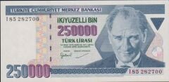 7.Emisyon 3.Tertip 250000 Lira I85 282700 Çil