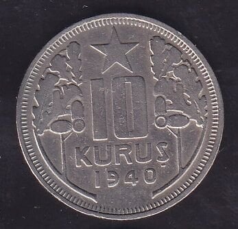 1940 Yılı 10 Kuruş