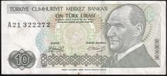 7.Emisyon 1.Tertip 10 Lira A21 322272 Çok Temiz+